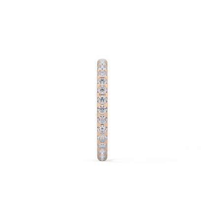 Full Eternity Wedding Band with 0.59 TCW Round Cut Moissanite – Yellow, White, or Rose Gold