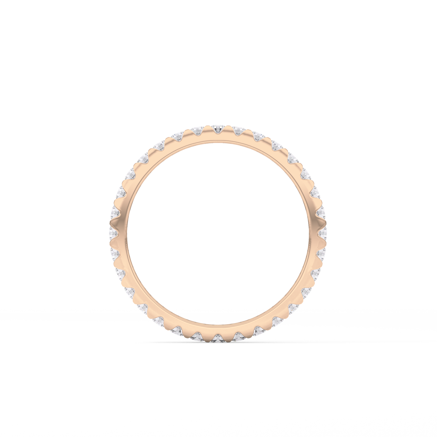 Full Eternity Wedding Band with 0.59 TCW Round Cut Moissanite – Yellow, White, or Rose Gold