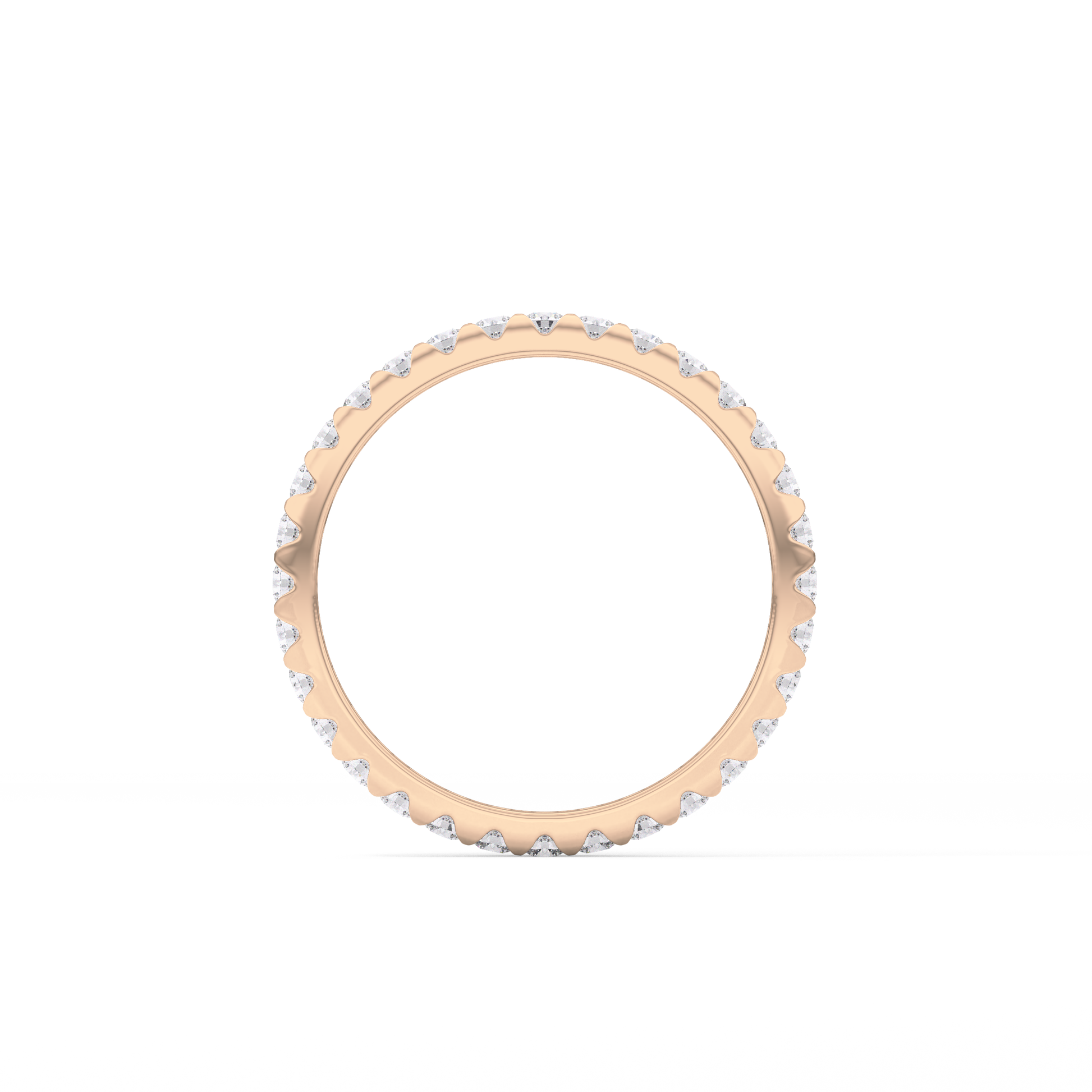 Full Eternity Wedding Band with 0.59 TCW Round Cut Moissanite – Yellow, White, or Rose Gold