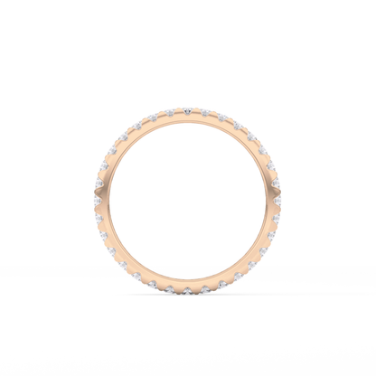 Full Eternity Wedding Band with 0.59 TCW Round Cut Moissanite – Yellow, White, or Rose Gold