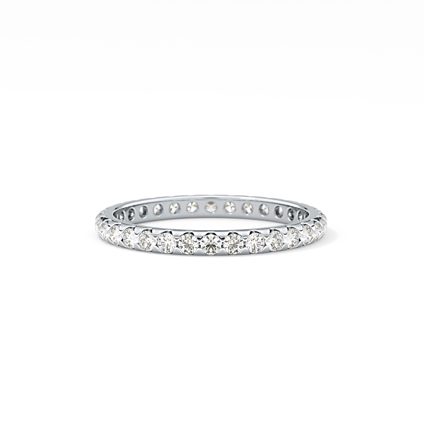 Full Eternity Wedding Band with 0.59 TCW Round Cut Moissanite – Yellow, White, or Rose Gold