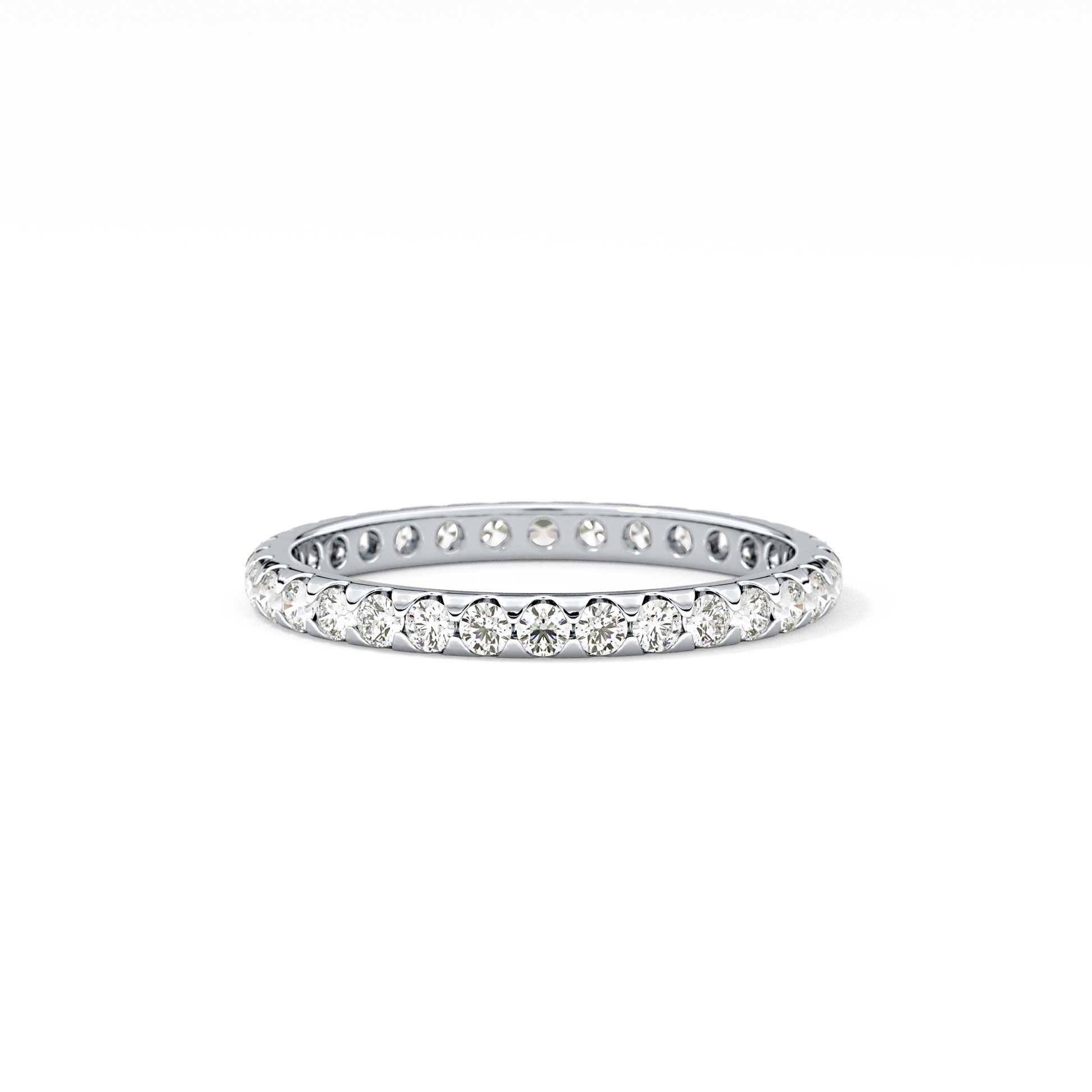 Full Eternity Wedding Band with 0.59 TCW Round Cut Moissanite – Yellow, White, or Rose Gold