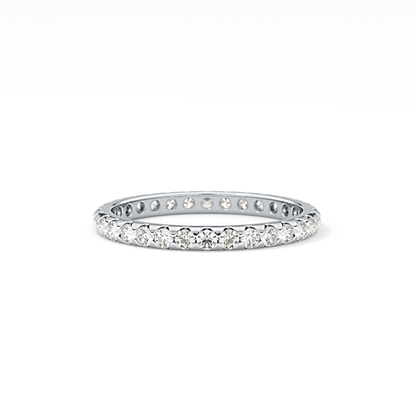 Full Eternity Wedding Band with 0.59 TCW Round Cut Moissanite – Yellow, White, or Rose Gold