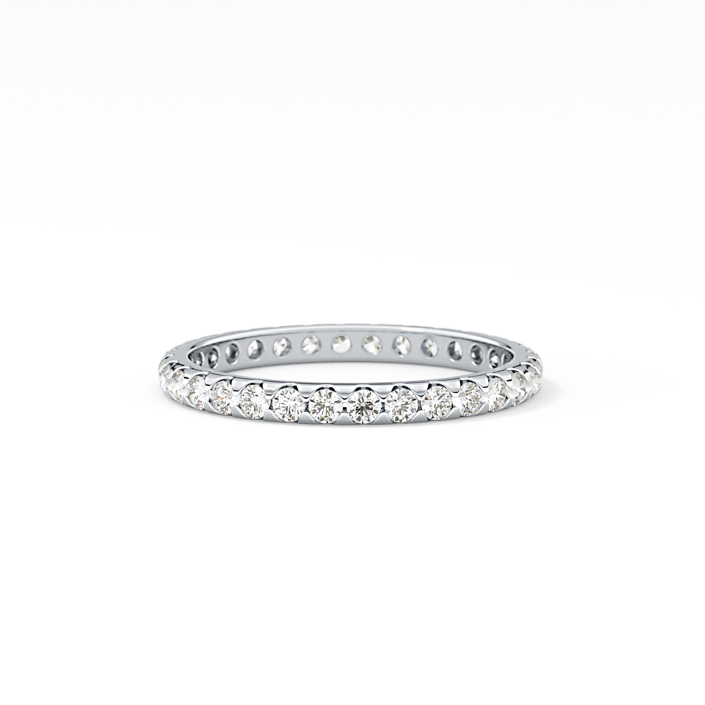 Full Eternity Wedding Band with 0.59 TCW Round Cut Moissanite – Yellow, White, or Rose Gold