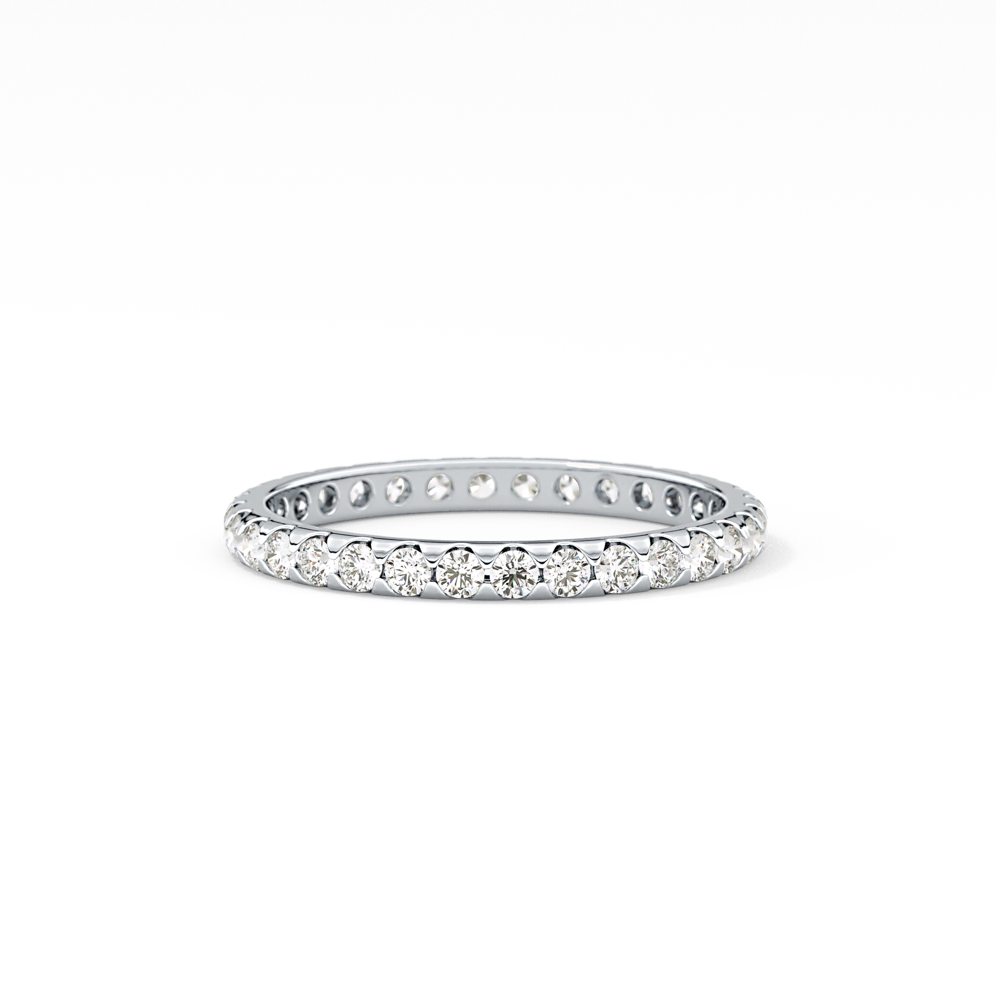 Full Eternity Wedding Band with 0.59 TCW Round Cut Moissanite – Yellow, White, or Rose Gold