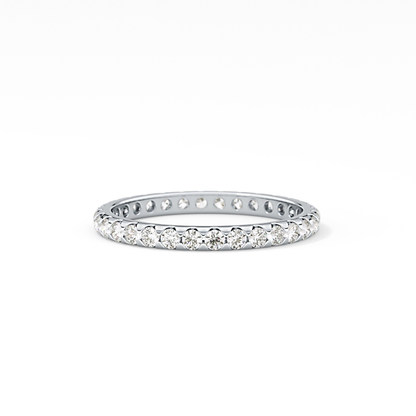 Full Eternity Wedding Band with 0.59 TCW Round Cut Moissanite – Yellow, White, or Rose Gold