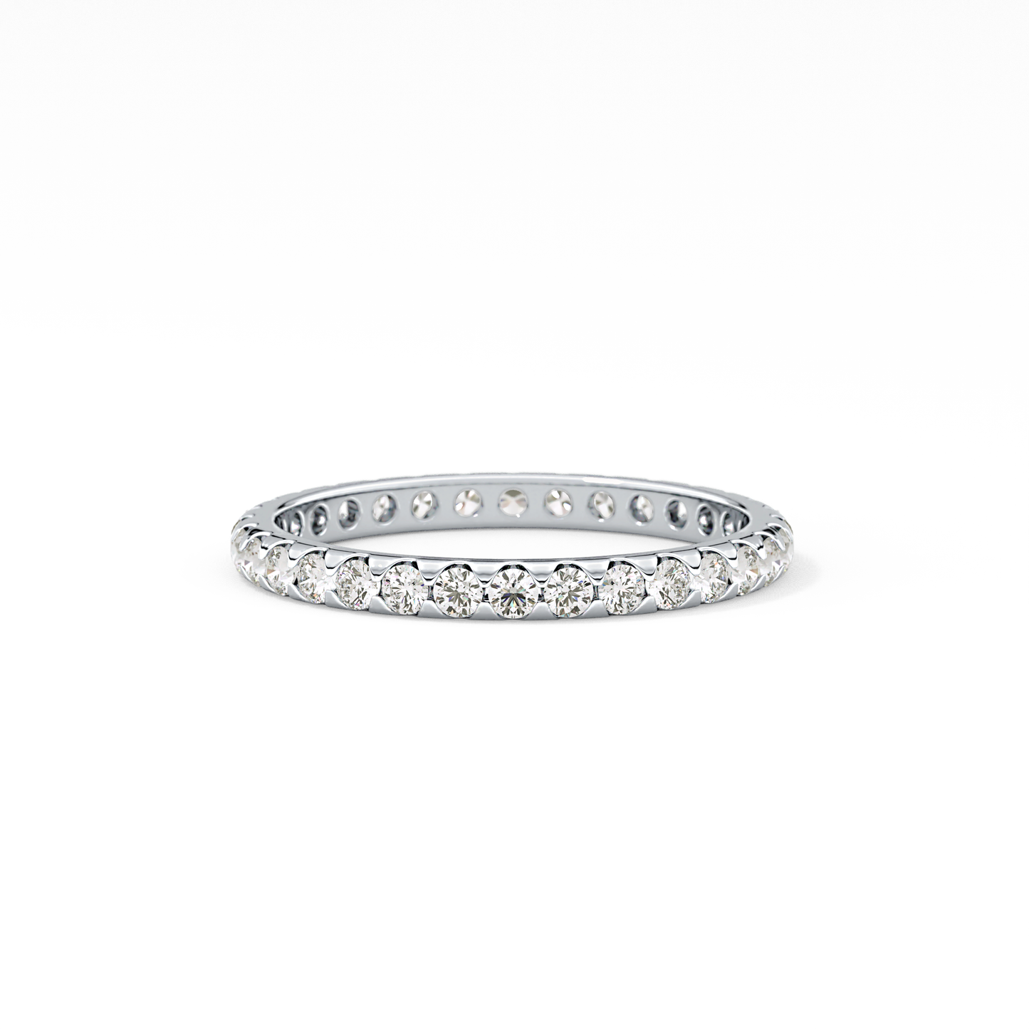 Full Eternity Wedding Band with 0.59 TCW Round Cut Moissanite – Yellow, White, or Rose Gold
