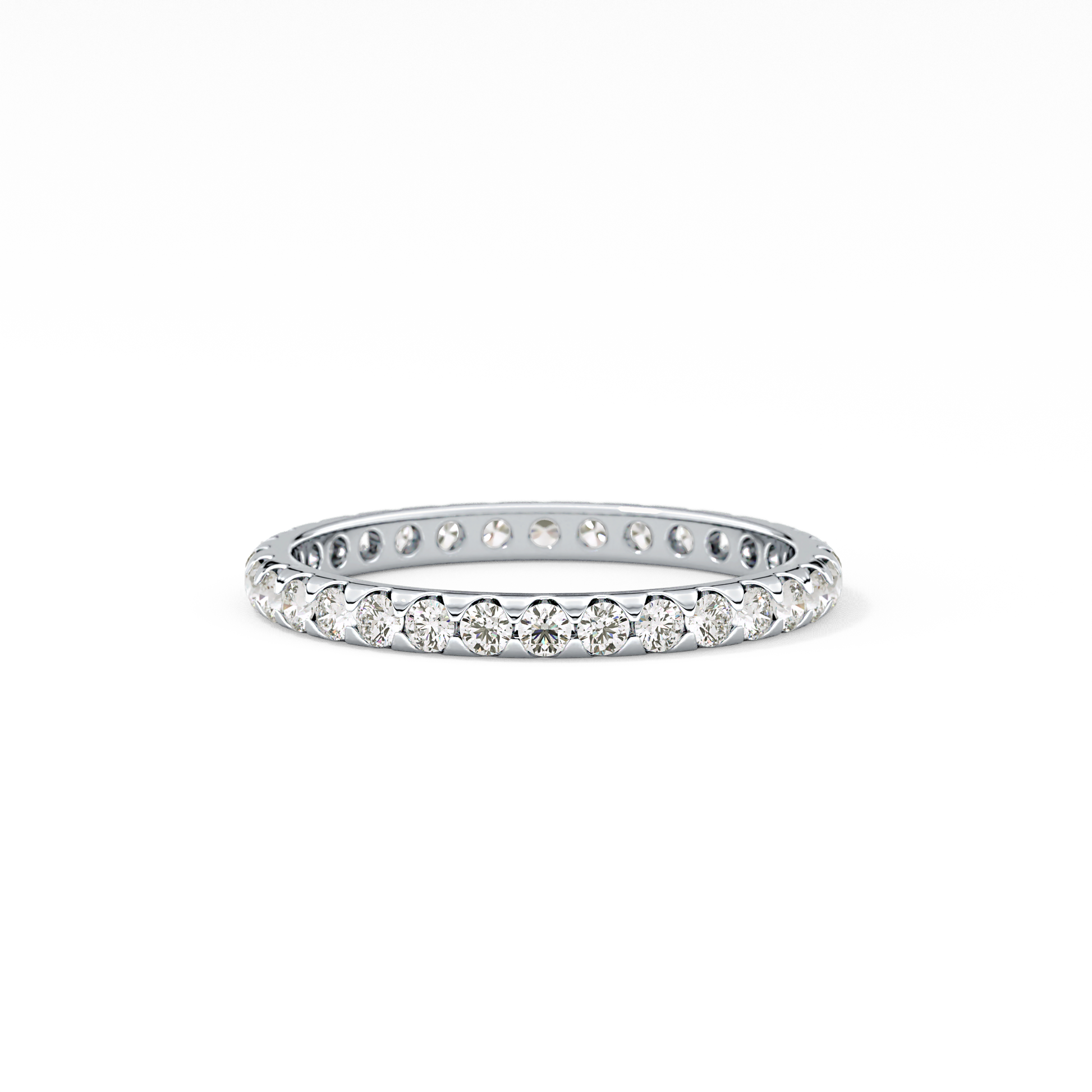 Full Eternity Wedding Band with 0.59 TCW Round Cut Moissanite – Yellow, White, or Rose Gold