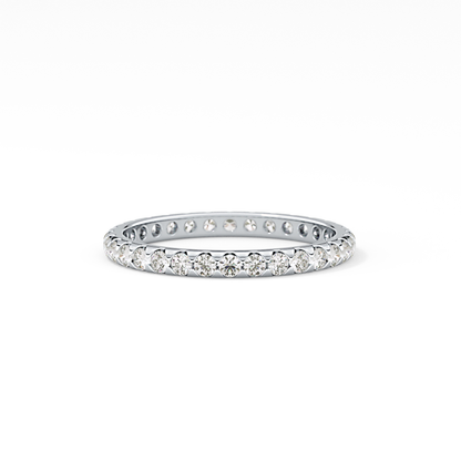 Full Eternity Wedding Band with 0.59 TCW Round Cut Moissanite – Yellow, White, or Rose Gold