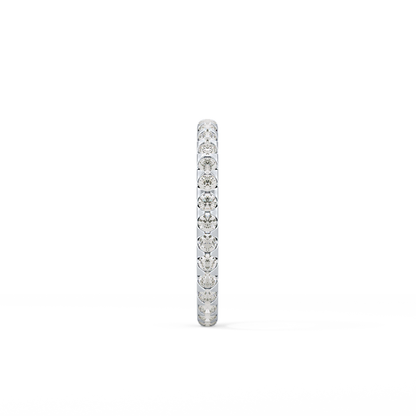Full Eternity Wedding Band with 0.59 TCW Round Cut Moissanite – Yellow, White, or Rose Gold
