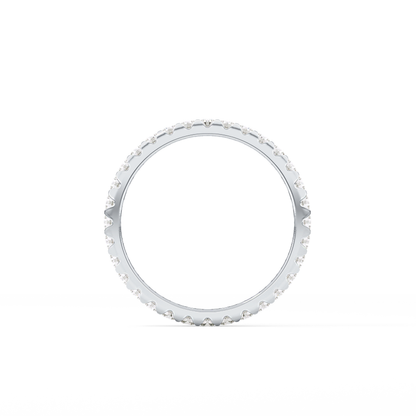 Full Eternity Wedding Band with 0.59 TCW Round Cut Moissanite – Yellow, White, or Rose Gold