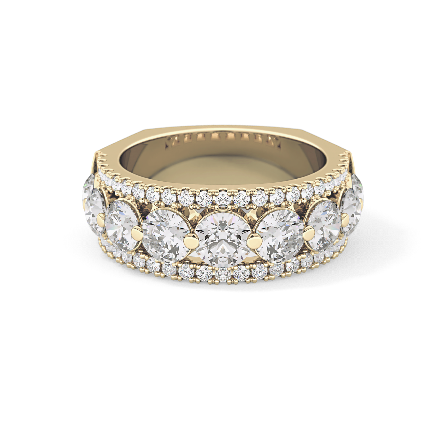 Half Eternity Wedding Band with 2.67 TCW Round Cut Moissanite – Yellow, White, or Rose Gold