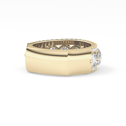 Half Eternity Wedding Band with 2.67 TCW Round Cut Moissanite – Yellow, White, or Rose Gold