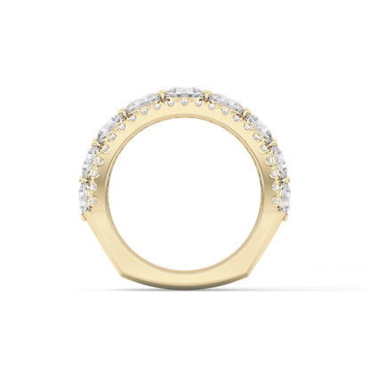 Half Eternity Wedding Band with 2.67 TCW Round Cut Moissanite – Yellow, White, or Rose Gold