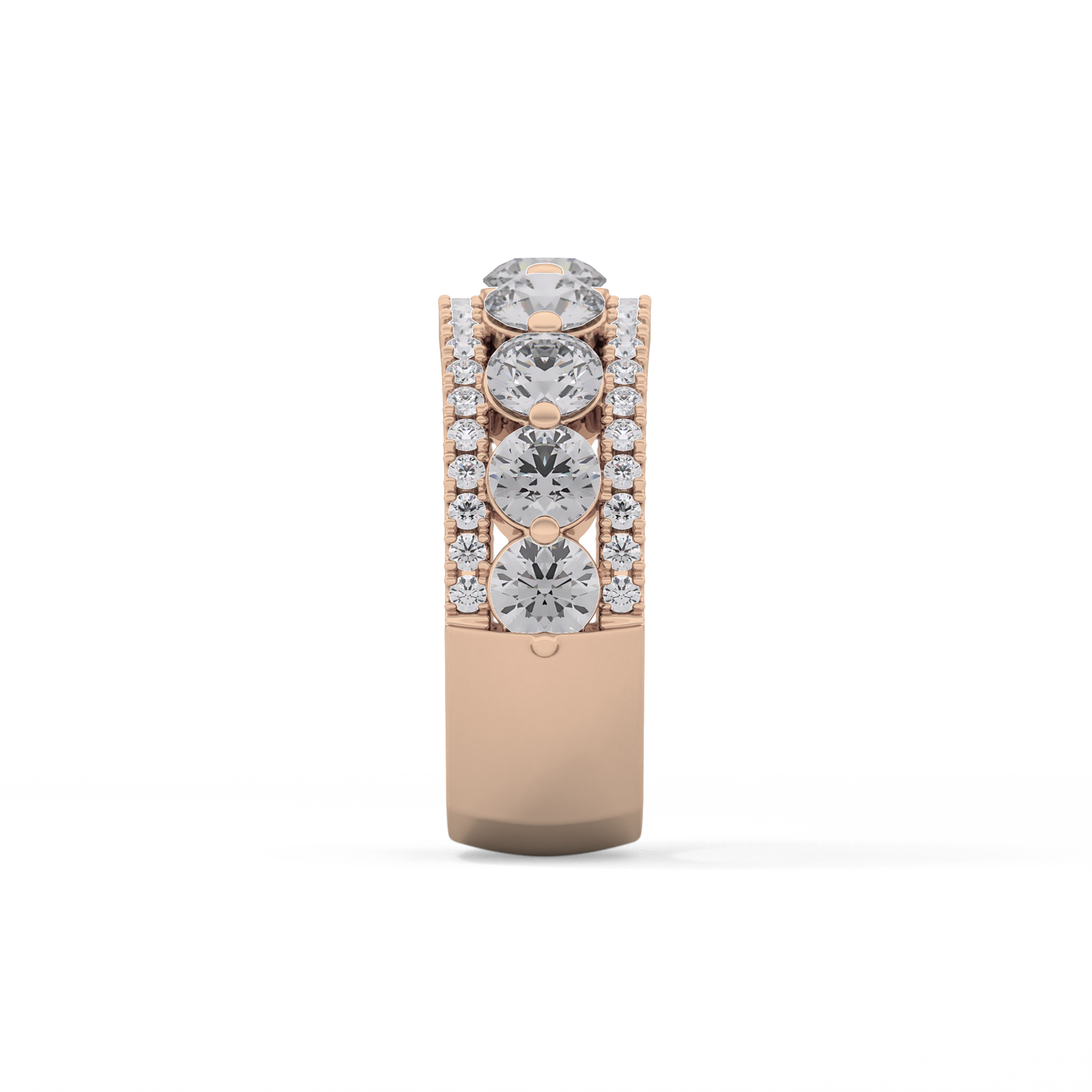Half Eternity Wedding Band with 2.67 TCW Round Cut Moissanite – Yellow, White, or Rose Gold