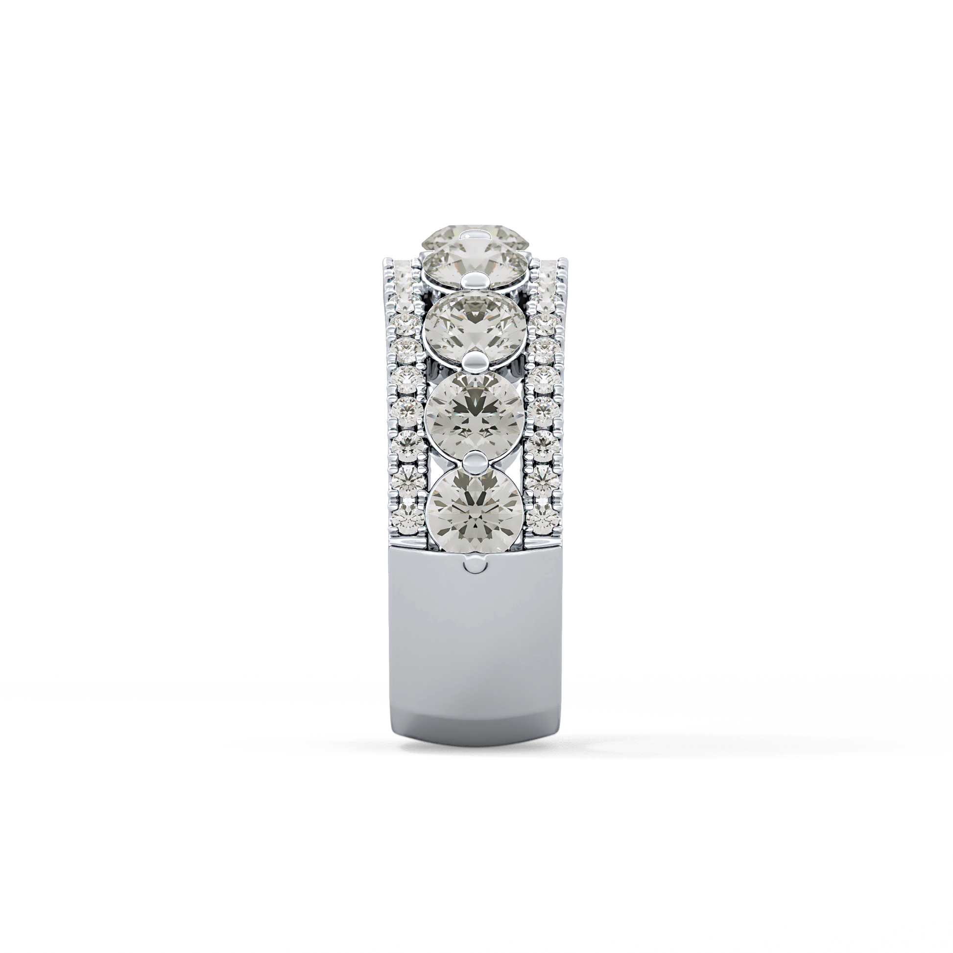 Half Eternity Wedding Band with 2.67 TCW Round Cut Moissanite – Yellow, White, or Rose Gold