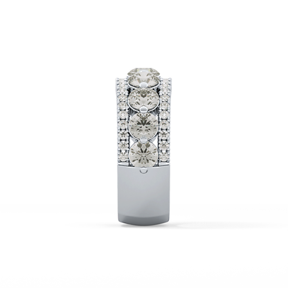 Half Eternity Wedding Band with 2.67 TCW Round Cut Moissanite – Yellow, White, or Rose Gold