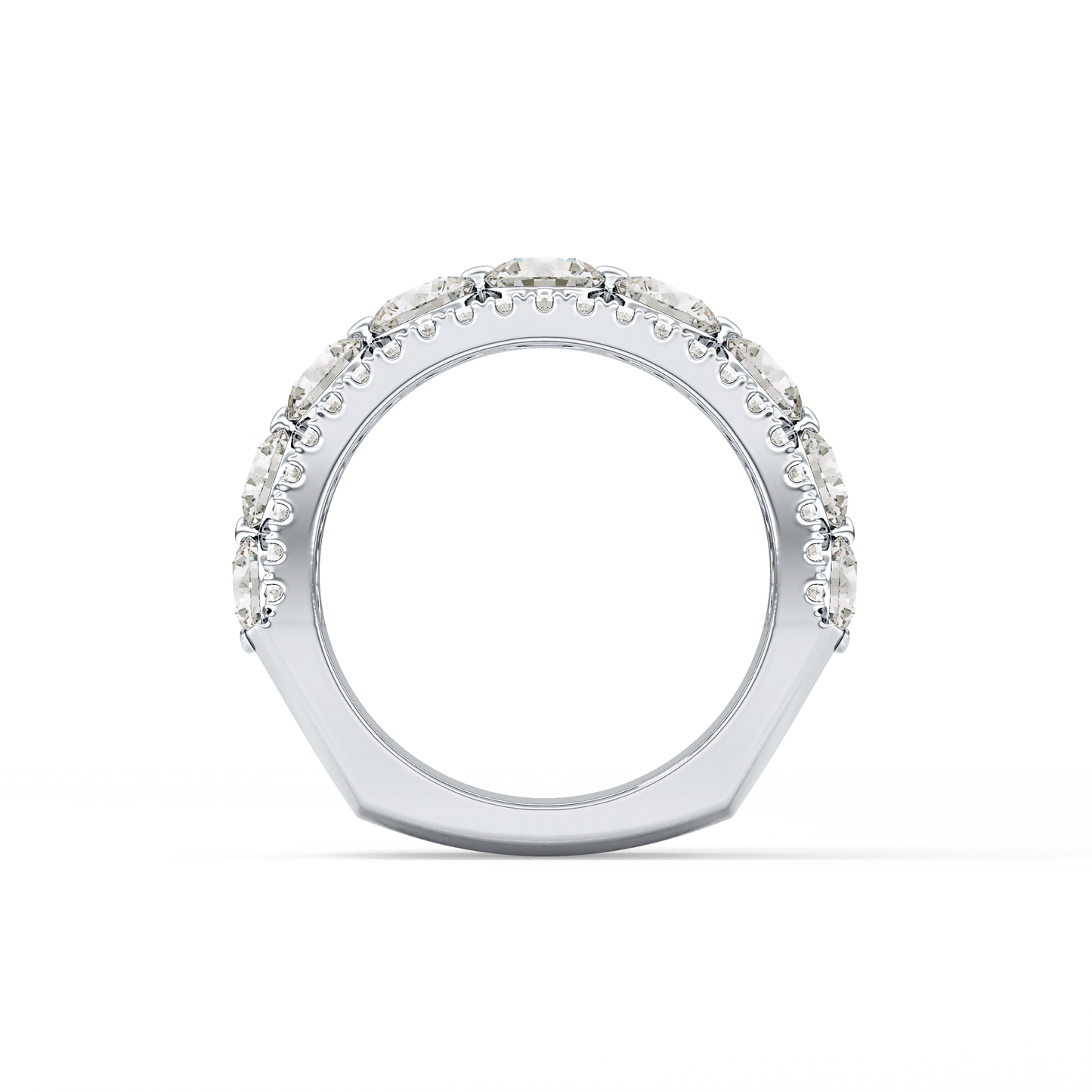 Half Eternity Wedding Band with 2.67 TCW Round Cut Moissanite – Yellow, White, or Rose Gold