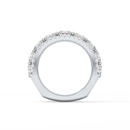 Half Eternity Wedding Band with 2.67 TCW Round Cut Moissanite – Yellow, White, or Rose Gold