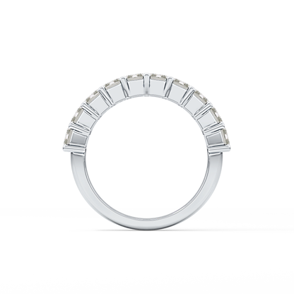 Half Eternity Wedding Band with 2.26 TCW Emerald Cut Moissanite – Yellow, White, or Rose Gold