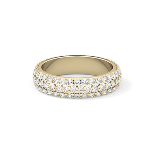 Full Eternity Wedding Band with 1.36 TCW Round Cut Moissanite – Yellow, White, or Rose Gold