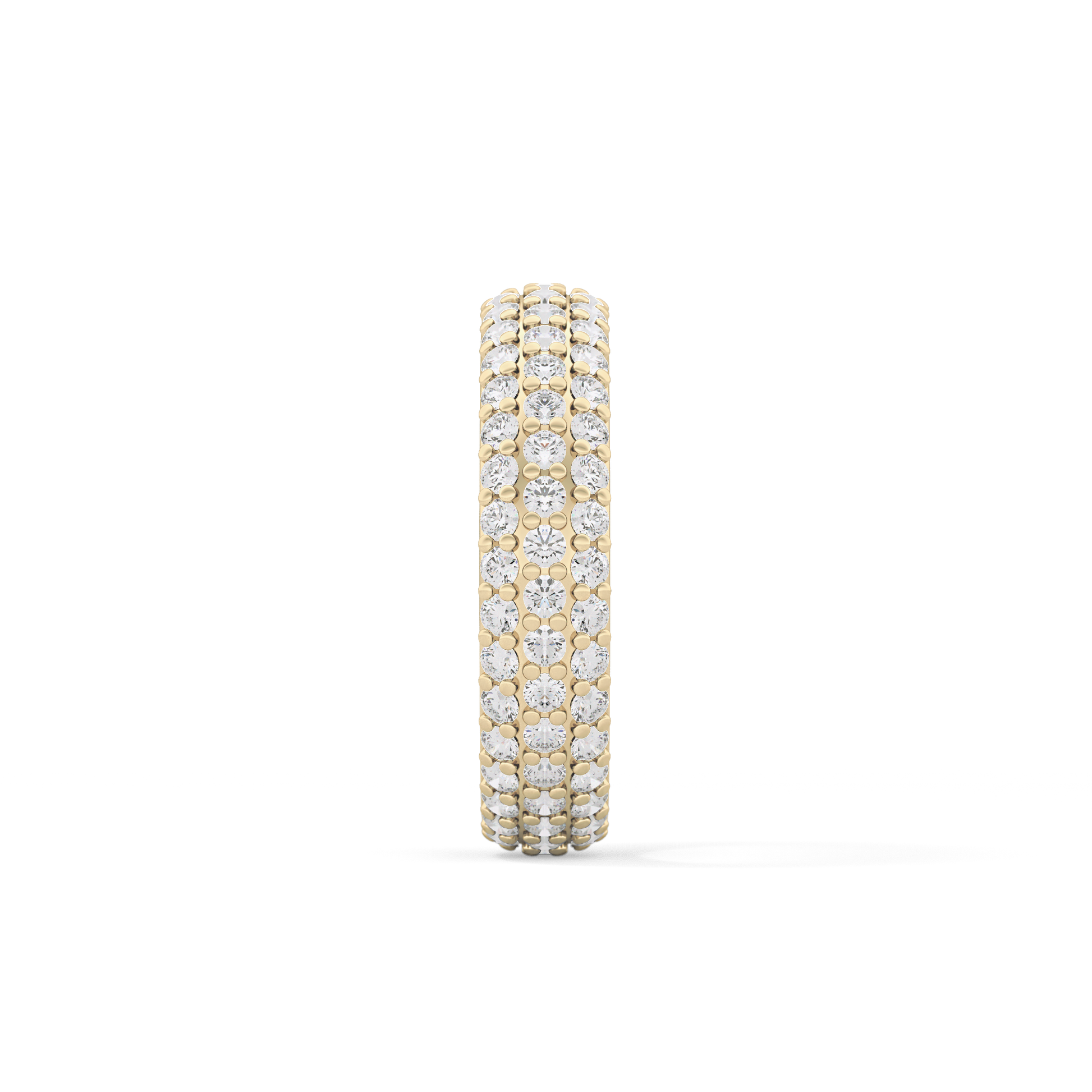 Full Eternity Wedding Band with 1.36 TCW Round Cut Moissanite – Yellow, White, or Rose Gold