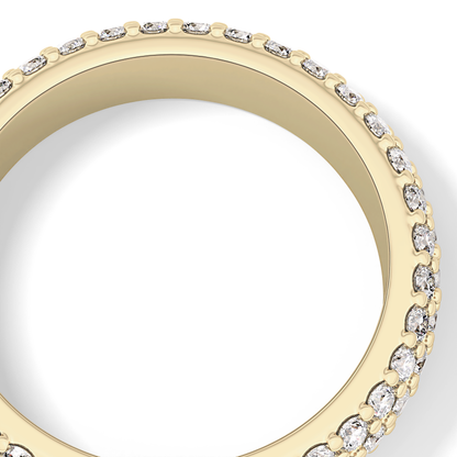 Full Eternity Wedding Band with 1.36 TCW Round Cut Moissanite – Yellow, White, or Rose Gold
