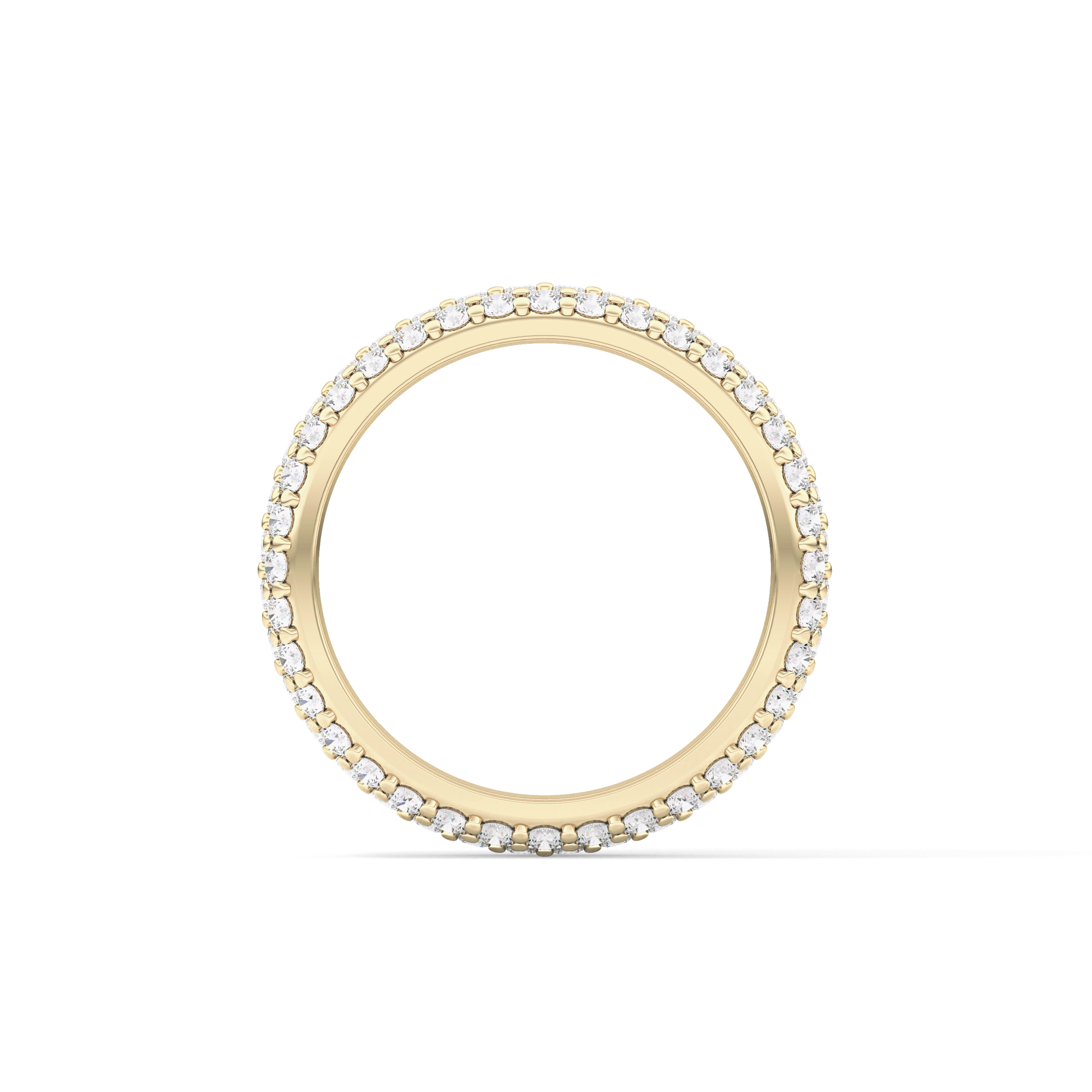 Full Eternity Wedding Band with 1.36 TCW Round Cut Moissanite – Yellow, White, or Rose Gold