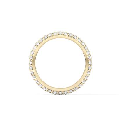 Full Eternity Wedding Band with 1.36 TCW Round Cut Moissanite – Yellow, White, or Rose Gold