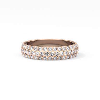 Full Eternity Wedding Band with 1.36 TCW Round Cut Moissanite – Yellow, White, or Rose Gold