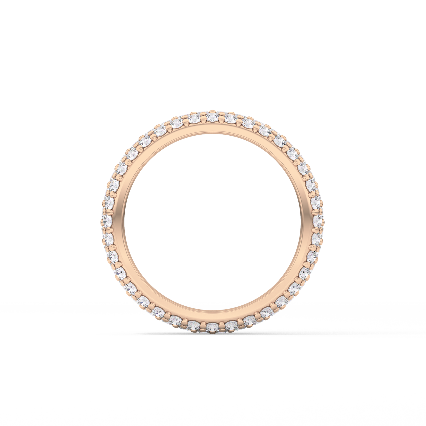 Full Eternity Wedding Band with 1.36 TCW Round Cut Moissanite – Yellow, White, or Rose Gold