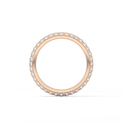 Full Eternity Wedding Band with 1.36 TCW Round Cut Moissanite – Yellow, White, or Rose Gold