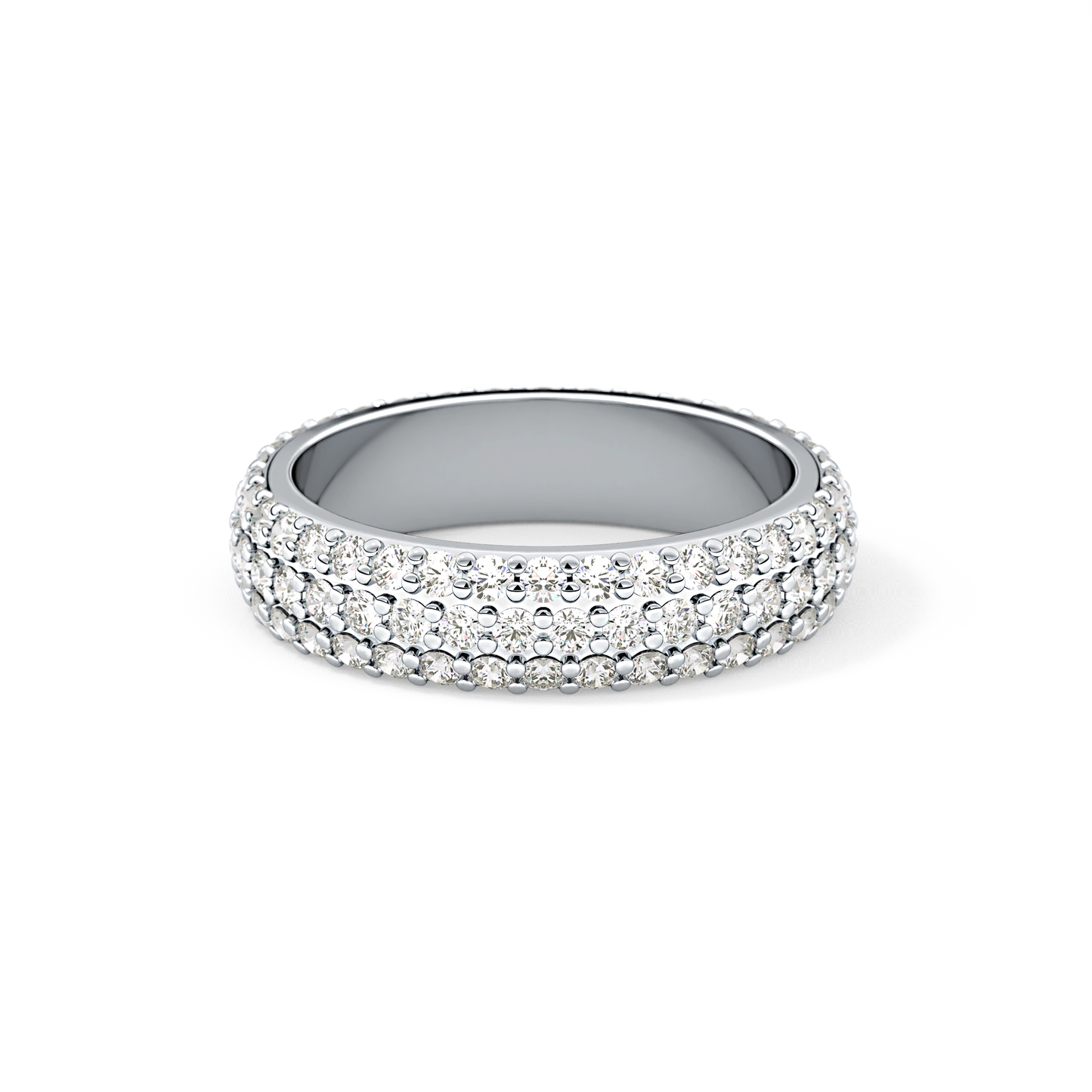 Full Eternity Wedding Band with 1.36 TCW Round Cut Moissanite – Yellow, White, or Rose Gold