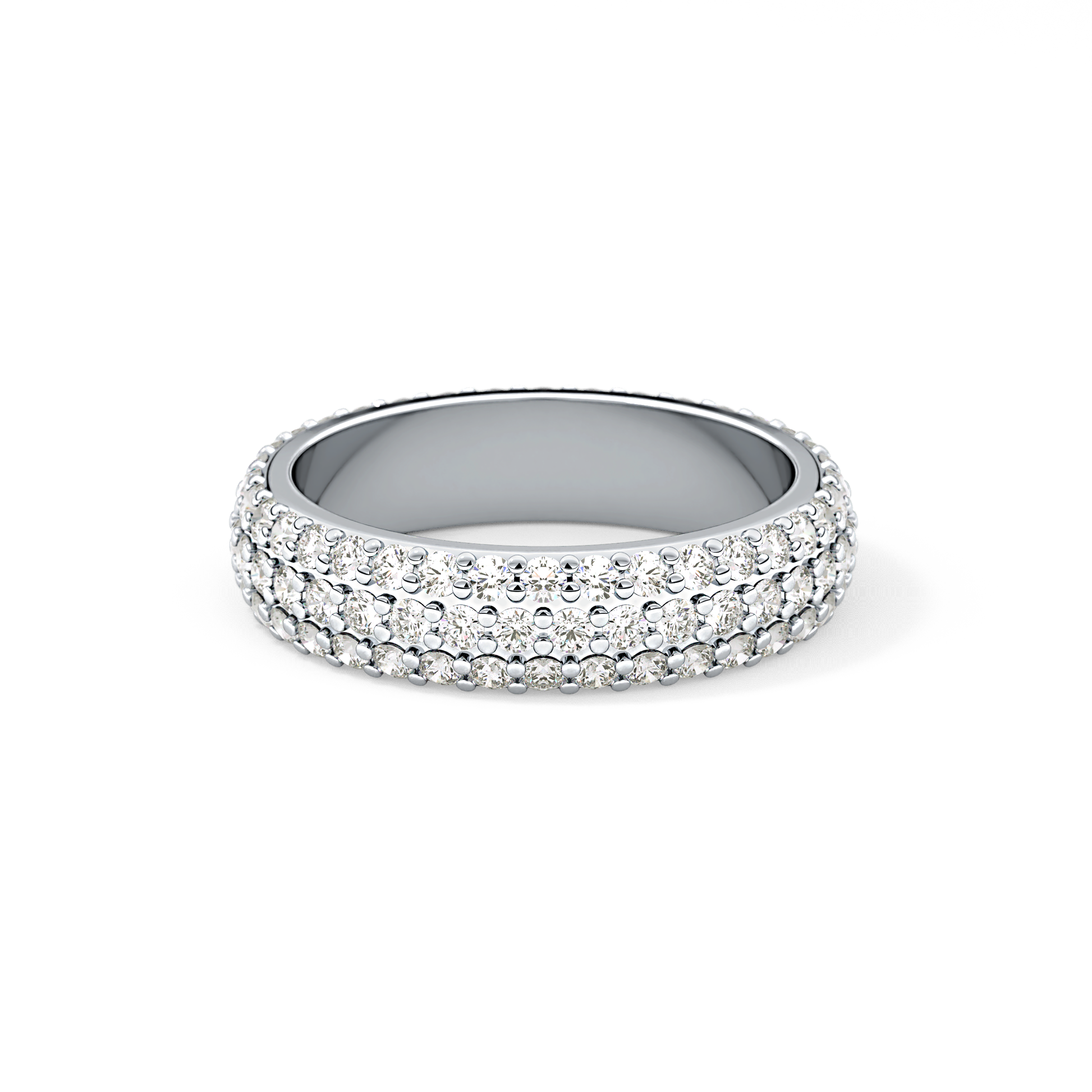 Full Eternity Wedding Band with 1.36 TCW Round Cut Moissanite – Yellow, White, or Rose Gold