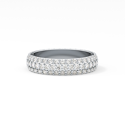 Full Eternity Wedding Band with 1.36 TCW Round Cut Moissanite – Yellow, White, or Rose Gold
