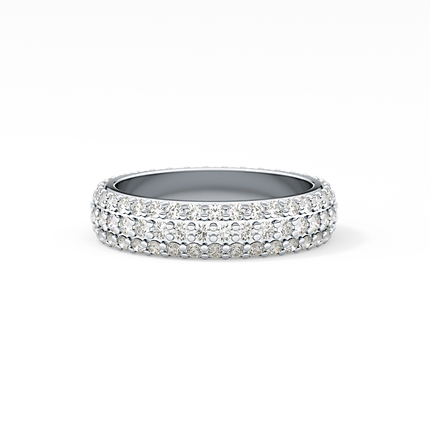 Full Eternity Wedding Band with 1.36 TCW Round Cut Moissanite – Yellow, White, or Rose Gold
