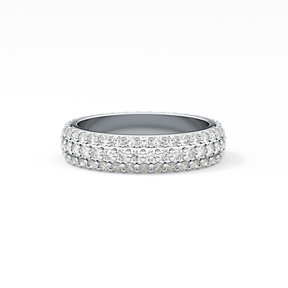 Full Eternity Wedding Band with 1.36 TCW Round Cut Moissanite – Yellow, White, or Rose Gold