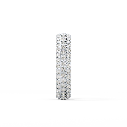 Full Eternity Wedding Band with 1.36 TCW Round Cut Moissanite – Yellow, White, or Rose Gold