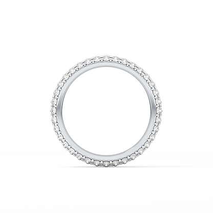 Full Eternity Wedding Band with 1.36 TCW Round Cut Moissanite – Yellow, White, or Rose Gold