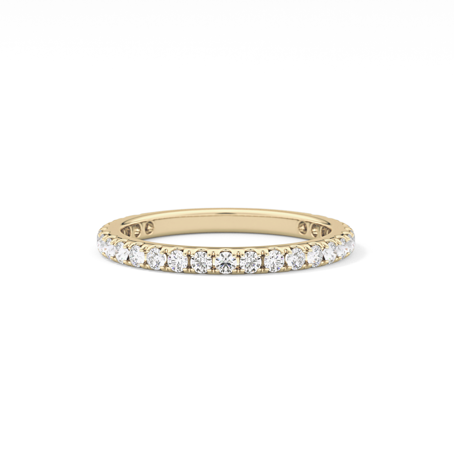 Half Eternity Wedding Band with 0.46 TCW Round Cut Moissanite – Yellow, White, or Rose Gold