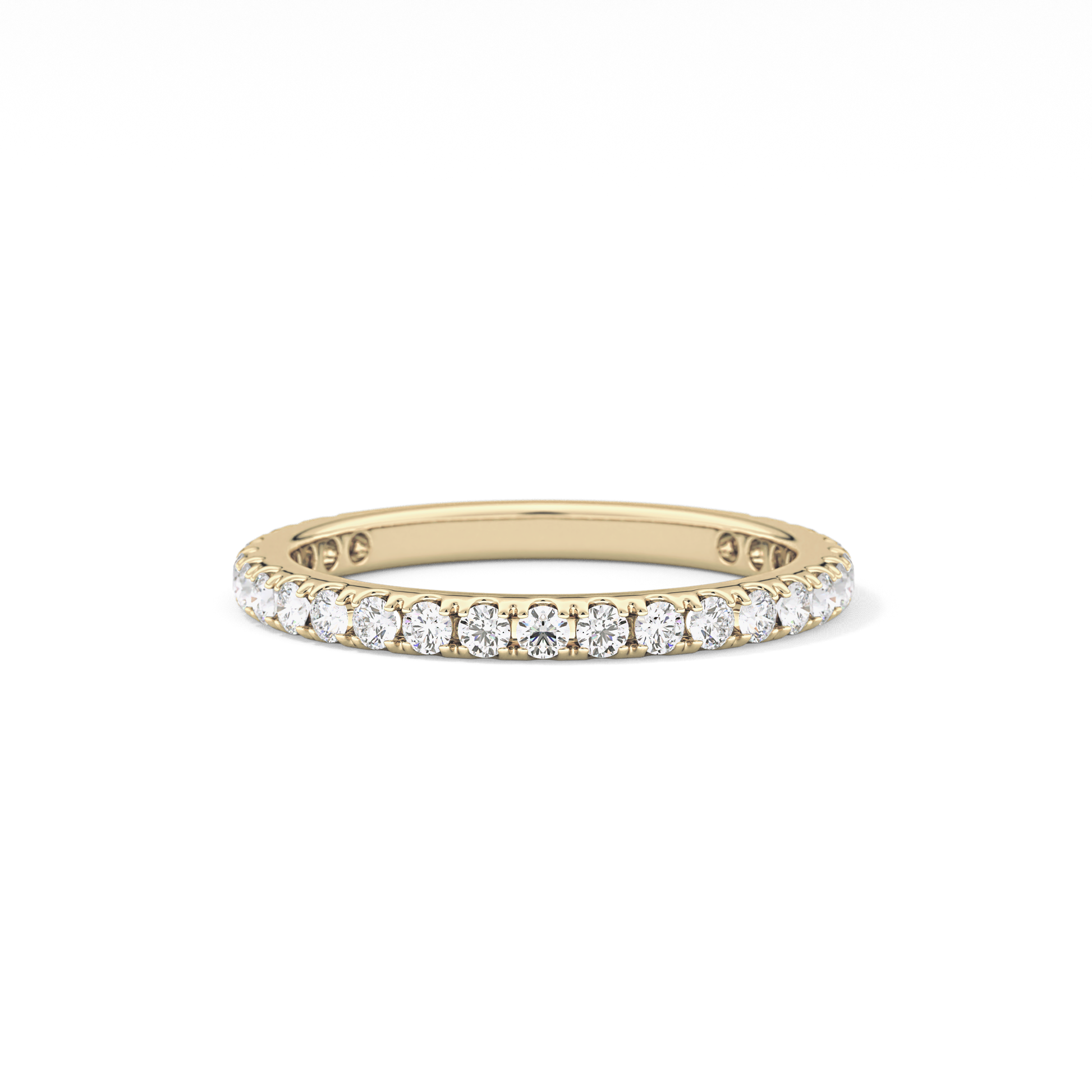 Half Eternity Wedding Band with 0.46 TCW Round Cut Moissanite – Yellow, White, or Rose Gold