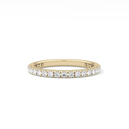 Half Eternity Wedding Band with 0.46 TCW Round Cut Moissanite – Yellow, White, or Rose Gold