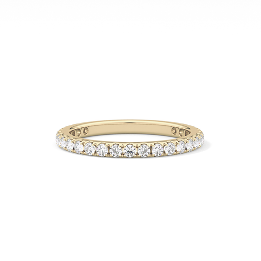Half Eternity Wedding Band with 0.46 TCW Round Cut Moissanite – Yellow, White, or Rose Gold