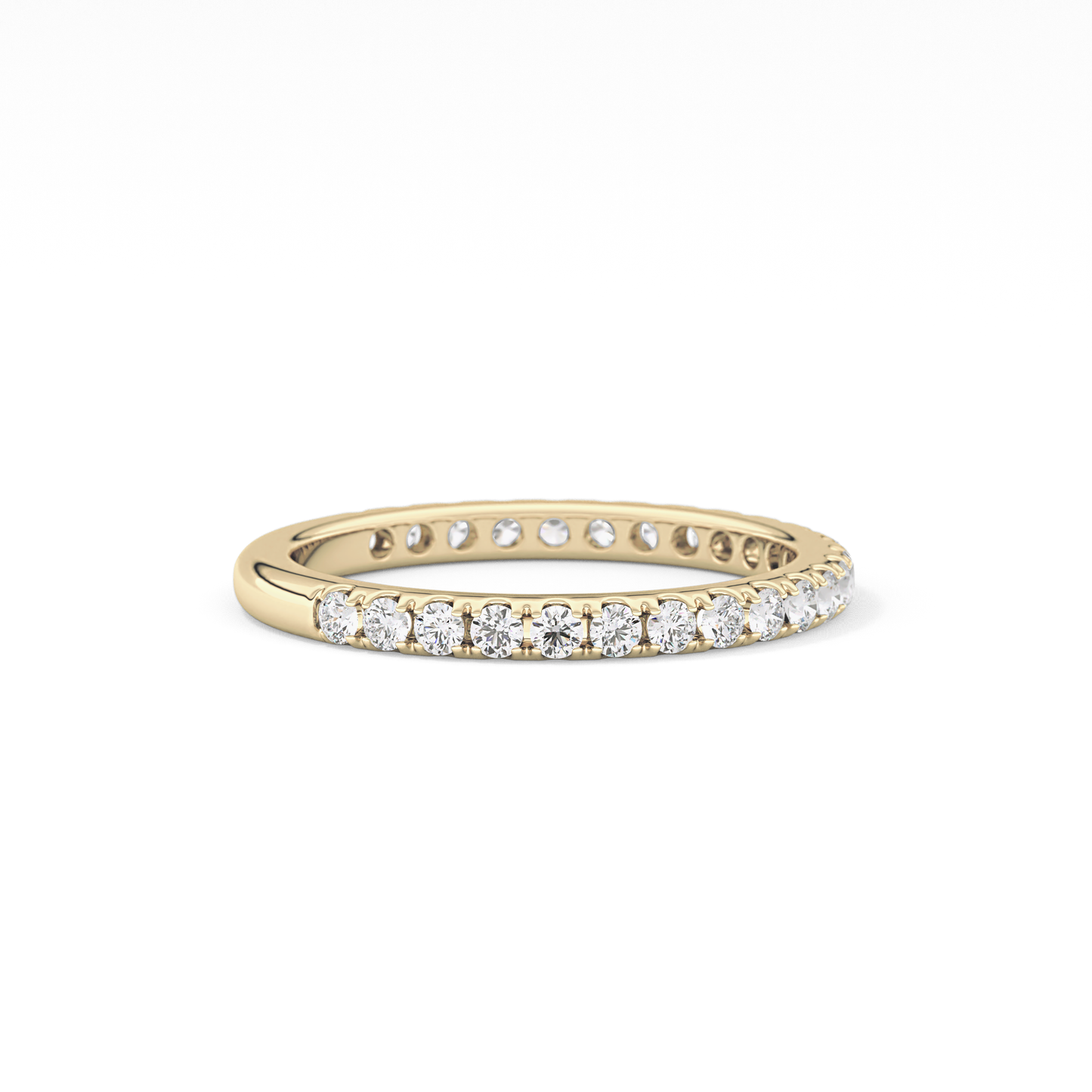 Half Eternity Wedding Band with 0.46 TCW Round Cut Moissanite – Yellow, White, or Rose Gold