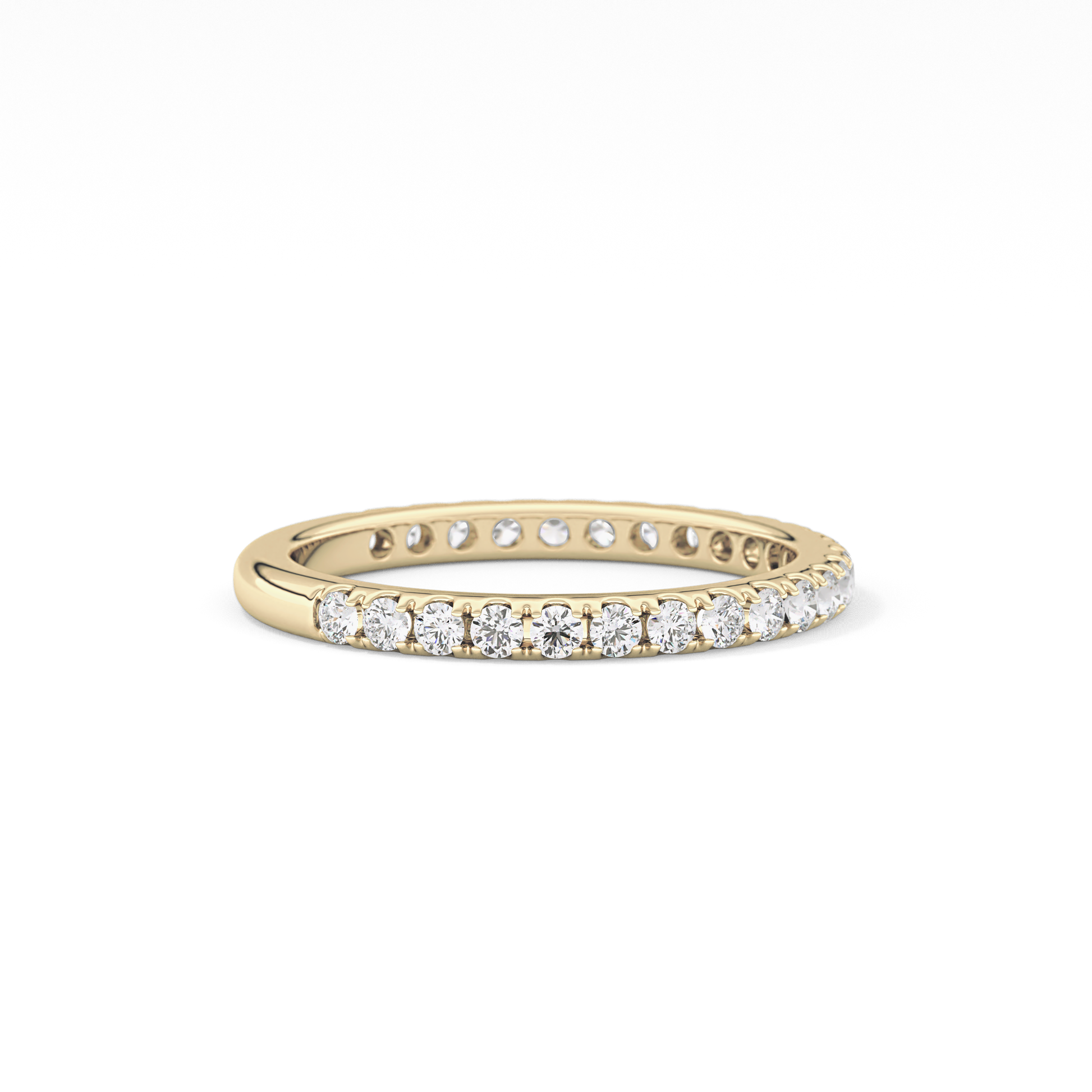 Half Eternity Wedding Band with 0.46 TCW Round Cut Moissanite – Yellow, White, or Rose Gold
