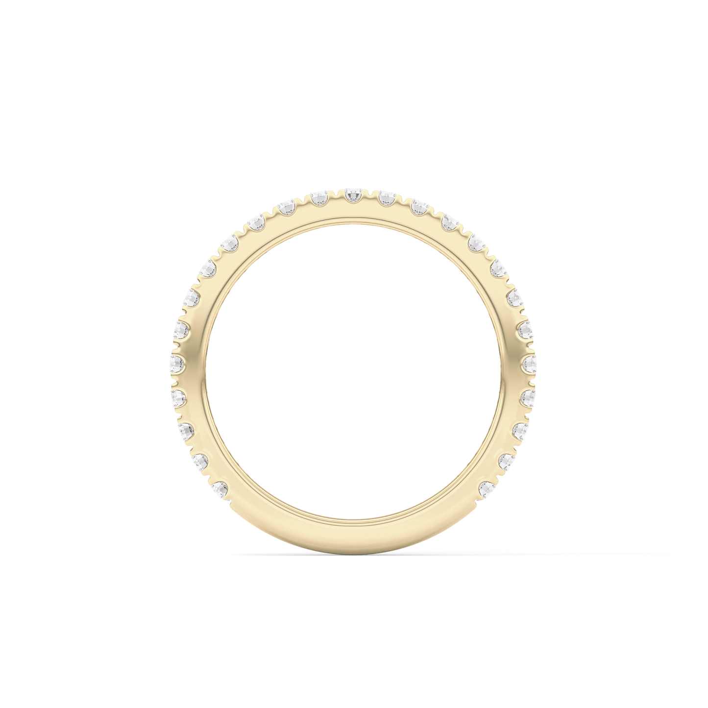 Half Eternity Wedding Band with 0.46 TCW Round Cut Moissanite – Yellow, White, or Rose Gold