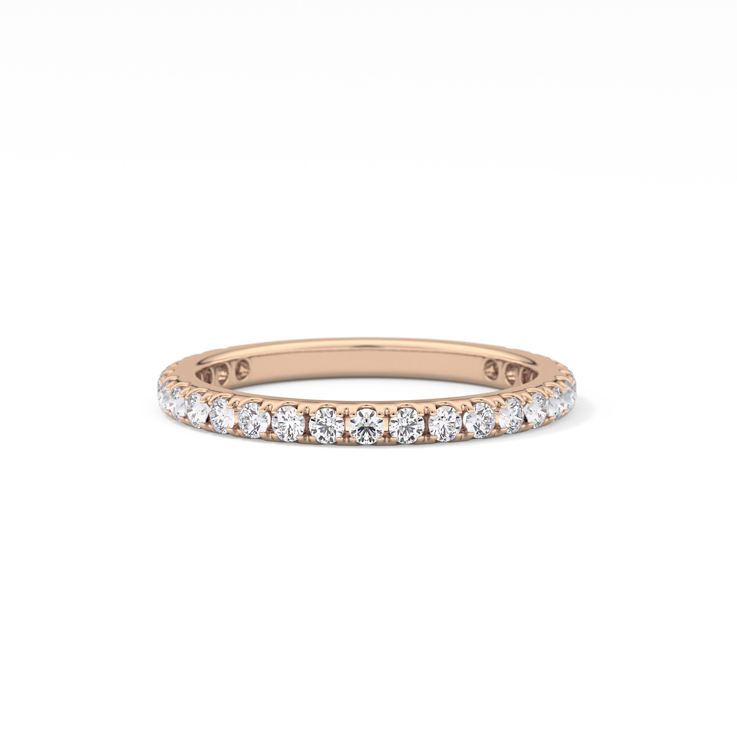 Half Eternity Wedding Band with 0.46 TCW Round Cut Moissanite – Yellow, White, or Rose Gold