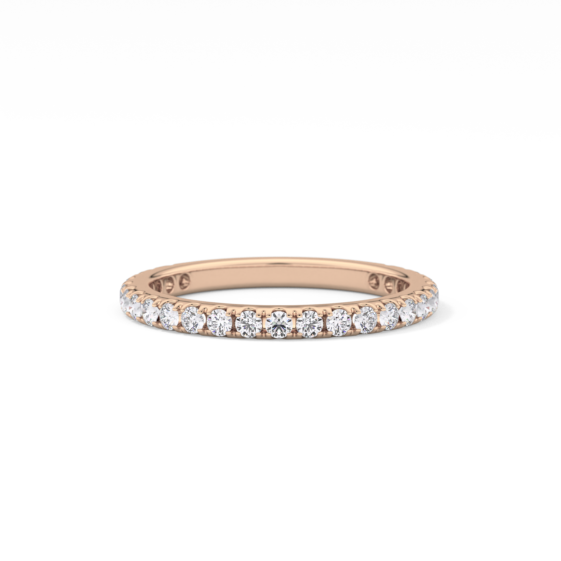 Half Eternity Wedding Band with 0.46 TCW Round Cut Moissanite – Yellow, White, or Rose Gold