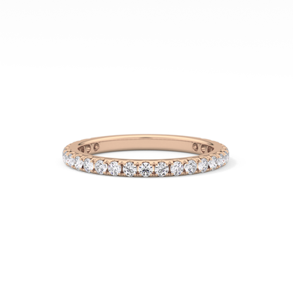 Half Eternity Wedding Band with 0.46 TCW Round Cut Moissanite – Yellow, White, or Rose Gold