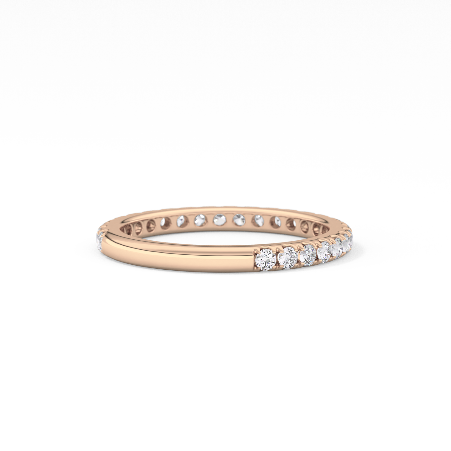 Half Eternity Wedding Band with 0.46 TCW Round Cut Moissanite – Yellow, White, or Rose Gold